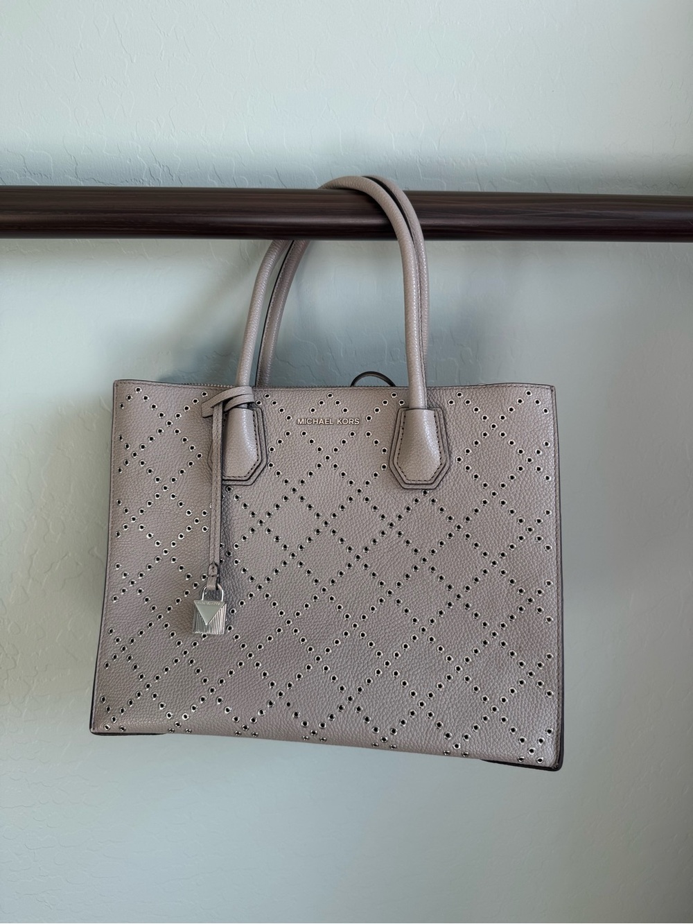 Michael Kors Taupe Perforated Leather Tote